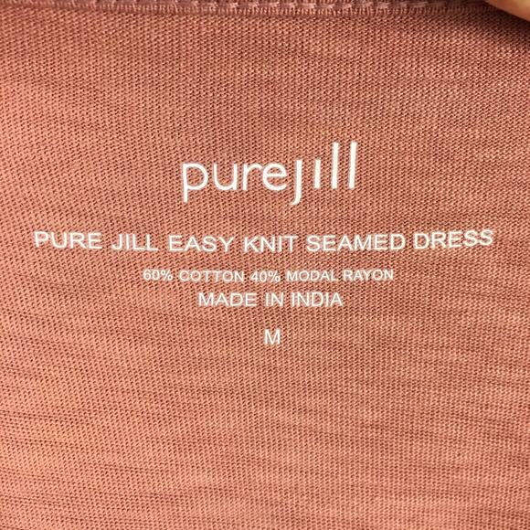 J Jill Pure Jill Muted Orange Knit 3/4 Sleeve Shift Dress Medium - Picture 6 of 7